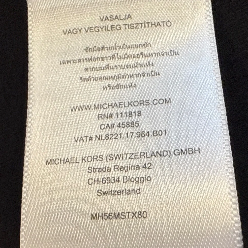 Michael Kors Women Medium Black Draped Cardigan Faux Leather Trim Moto Edgy Work
